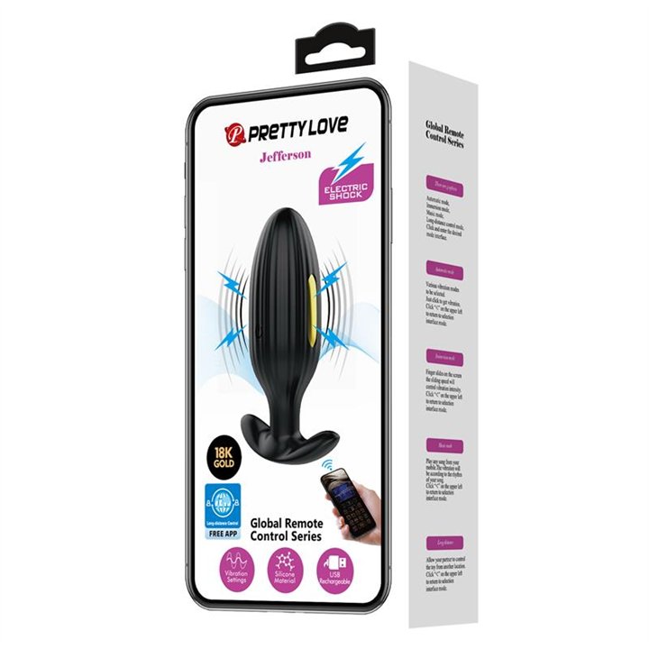 Jefferson Vibrating Anal Plug with Electroshock and APP - BI-040083HP - Teknashop Ltd