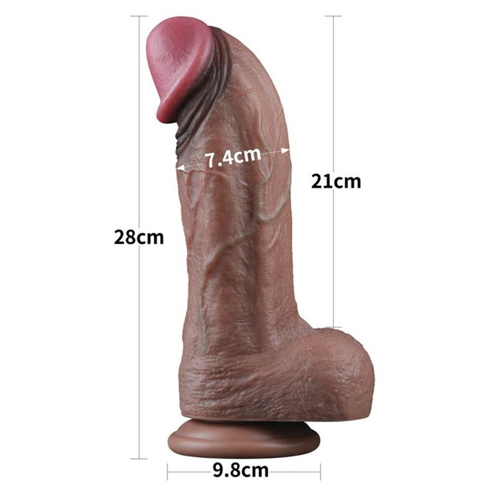 Dildo Dual Layered Silicone XXL 11 - LO-LV411062 - Teknashop Ltd