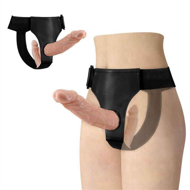 Arnés con Dildo Doble 7.1 + 5.9 - BW-022088NR - Teknashop Ltd