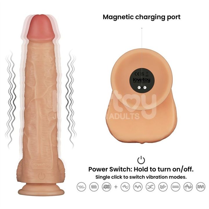 Power Basics Dildo with Vibration 11 - LO-LV111207 - Teknashop Ltd
