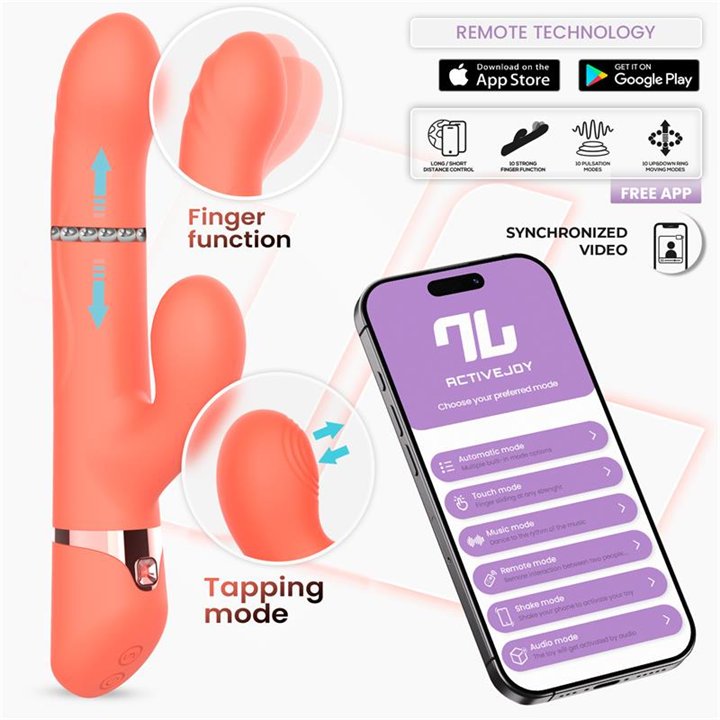 Mindy Vibe with Up and Down Beads Ring, Finger and Pulsation with APP - IN-479 - Teknashop Ltd