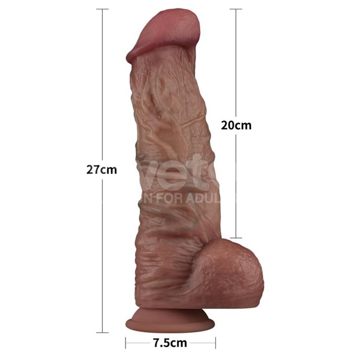 Dildo Dual Layered XXL 10.5 Black - LO-LV411081-B - Teknashop Ltd