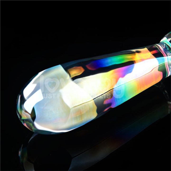 Glow in the Dark Glass Dildo Twilight Gleam Rising Ripples - LO-LV610023 - Teknashop Ltd