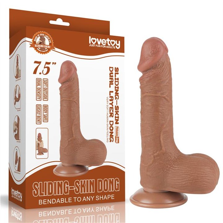 Dildo Sliding Skin 7.5 Brown - LO-LV317304 - Teknashop Ltd