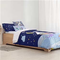 FUNDA NÓRDICA CON BOTONES 100% ALGODÓN MODELO SEA PARA CAMA DE 105 (180X240 CM)