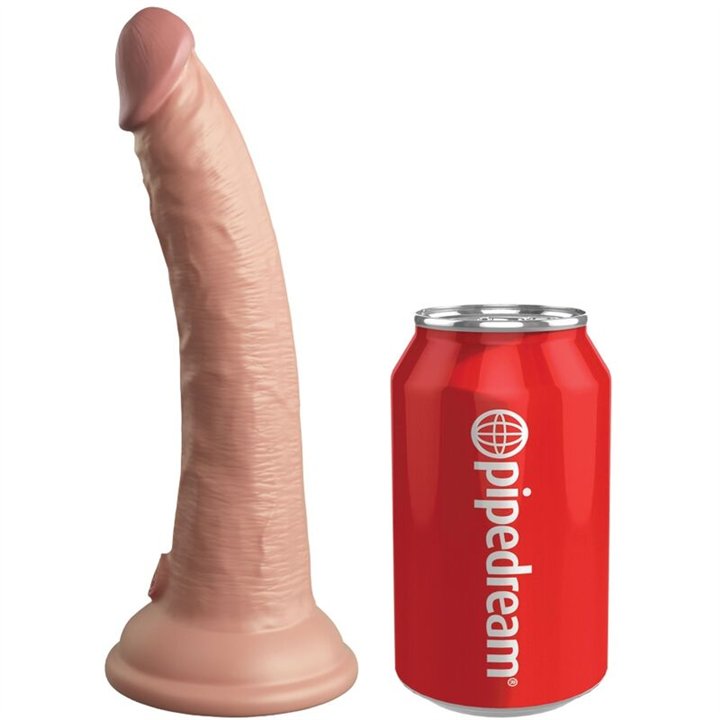 KING COCK - ELITE REALISTIC DILDO VIBRATOR & SILICONE REMOTE CONTROL 17.8 CM - D-236630 - Teknashop Ltd