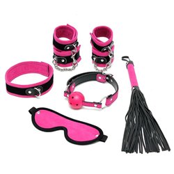 Rimba Bondage Play Complete Restraint Set 6 Pieces Pink