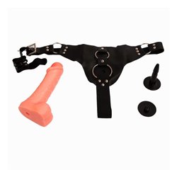 Strap-On with Dildo and Testicles Flesh 18,3 cm