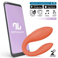 Couple Toy with App Flexible Silicone Salmon