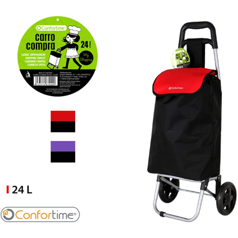 CARRO COMPRA 2RUEDAS 24L CONFORTIME - COLORES SURTIDOS