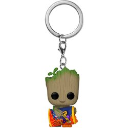 LLAVERO POCKET POP MARVEL I AM GROOT - GROOT WITH CHEESE PUFFS