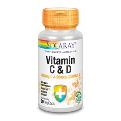 Solaray Vitamina C y D 60 Vcaps - unisex