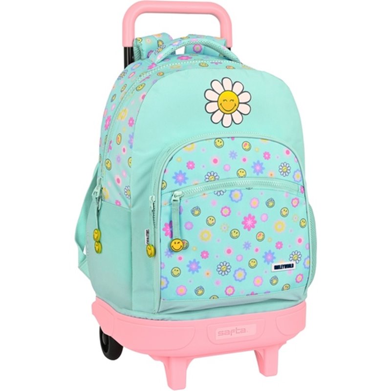 MOCHILA GDE. C/RUEDAS COMPACT EXT.SIMPLE SMILEY WORLD "SUMMER FUN"