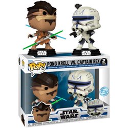 BLISTER 2 FIGURAS POP STAR WARS THE CLONE WARS DUELS PONG KRELL & CAPTAIN REX EXCLUSIVE