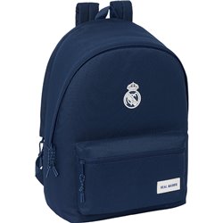 MOCHILA DOBLE PARA PORTATIL 15,6"+USB REAL MADRID CHICA MARINO