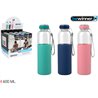 BOTELLA AGUA VIDRIO SILICONA 600 T/SIL 