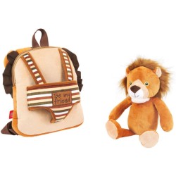 MOCHILA REVERSIBLE + PELUCHE LENNY LION 25CM