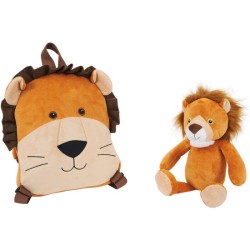 MOCHILA REVERSIBLE + PELUCHE LENNY LION 25CM