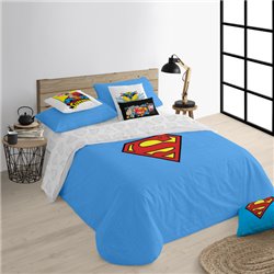 FUNDA NÓRDICA CON BOTONES 100% ALGODÓN MODELO SUPERMAN PARA CAMA DE 105 (180X240 CM)