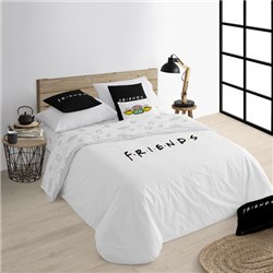 FUNDA NÓRDICA CON BOTONES 100% ALGODÓN MODELO FRIENDS PARA CAMA DE 135/140 (220X240 CM)