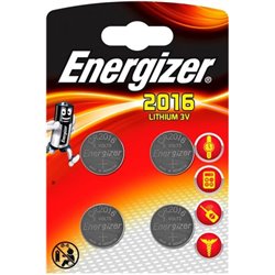 Lithium 3V button cell batteries (CR2016) 4 pieces