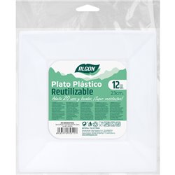 SET-12PLATO CUAD.PLAST.PREMIUM.23CM ALGON