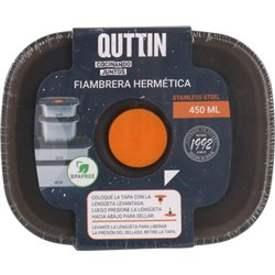 FIAMBRERA SS HERMETICA RECT.450ML QUTTIN