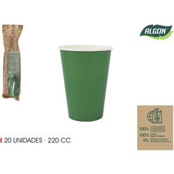 SET-20 VASO CARTON VERDE PINO 220CC ALGON