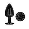 Blackgem Metalic Butt Plug with Black Jewel Size L