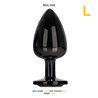 Blackgem Metalic Butt Plug with Black Jewel Size L