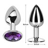 Butt Plug with Jewel Purple Amethyst Size M Aluminium