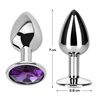 Purple Amethyst Butt Plug with Jewel Size S Aluminium