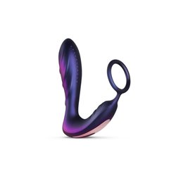 Black Hole Butt Plug with Penis/Testicles Ring with Remote Control USB