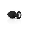 Pack 3 Butt Plug with Crystal Silicone Black