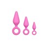 Set 3 Butt Plug Silicone Pink