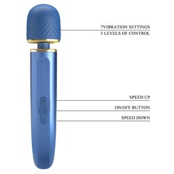 Vibrating Wand USB Silicone Blue