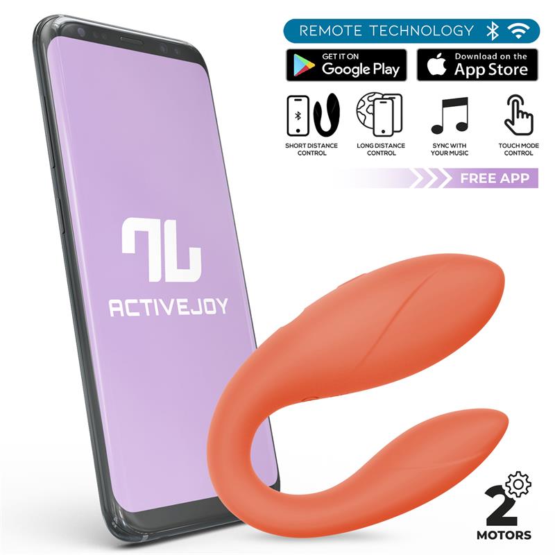 Couple Toy with App Flexible Silicone Salmon