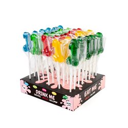 Assorted Display Flavored Penis Shaped Lollipop with Alcohol 40 pcs