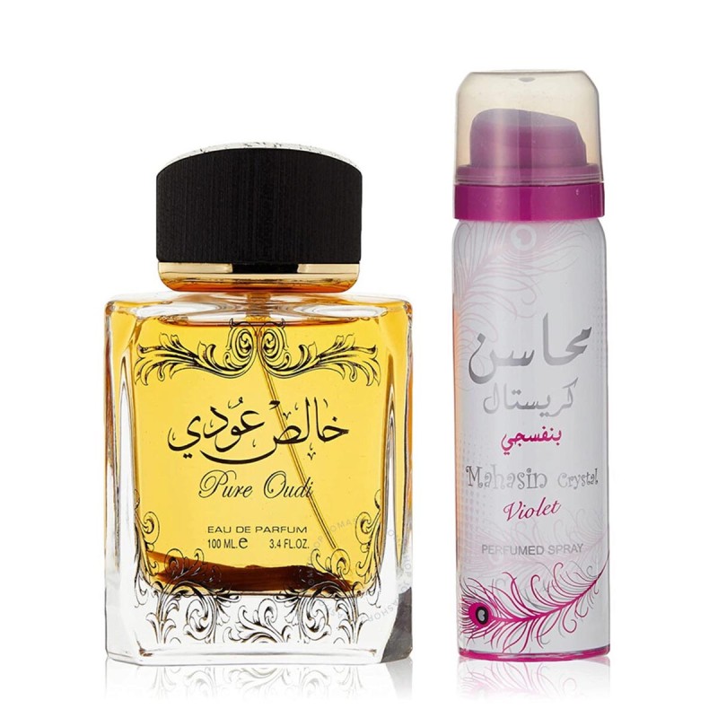 LATTAFA PURE OUDI EAU DE PARFUM 100ML VAPORIZADOR + DESODORANTE 50ML VAPORIZADORMUJER