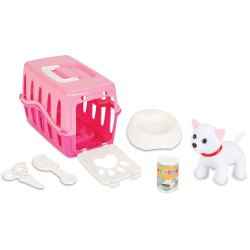 Cuddle Cat with Care Set & Travel Basket Pink