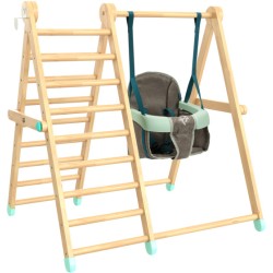 Active-Tots Wooden Climbing Rack with Swing from 6 Months