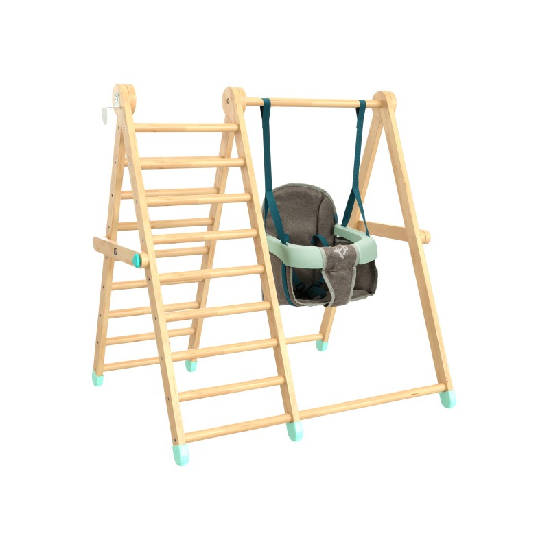 Active-Tots Wooden Climbing Rack with Swing from 6 Months