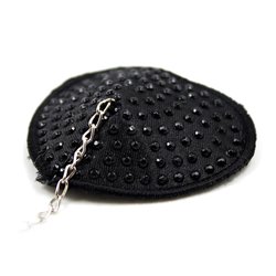 Nipple Covers with Metal Chain Black