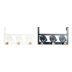 Door Coat Rack DKD Home Decor 8424001835553 Birds White Black Metal MDF Wood 28,5 x 9,5 x 16 cm (2 Units) (S3016417) - Teknashop