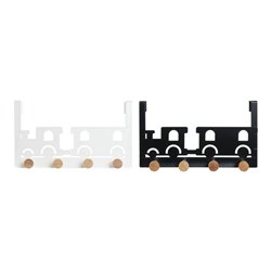 Door Coat Rack DKD Home Decor 8424001835546 Train White Black Metal MDF Wood 28,5 x 8,5 x 16,5 cm (2 Units) (S3016416) - Teknash