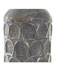 Vase DKD Home Decor Aged finish Grey Golden Metal Oriental 19 x 19 x 47 cm (S3015268) - Teknashop Ltd