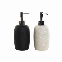 Soap Dispenser DKD Home Decor PVC Stoneware Scandinavian 8 x 8 x 18 cm (2 Units) (S3016229) - Teknashop Ltd