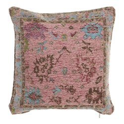 Cushion DKD Home Decor 8424001832422 Green Lilac Light Pink Squared Arab 45 x 12 x 45 cm (S3017239) - Teknashop Ltd