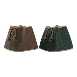 Basket DKD Home Decor 8424001834440 Red Brown Green Natural Fibre 40 x 40 x 38 cm Boho (2 Units) (S3013821) - Teknashop Ltd