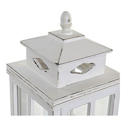 Lantern DKD Home Decor White Crystal Pinewood (22.5 x 22.5 x 47 cm) (S3014042) - Teknashop Ltd